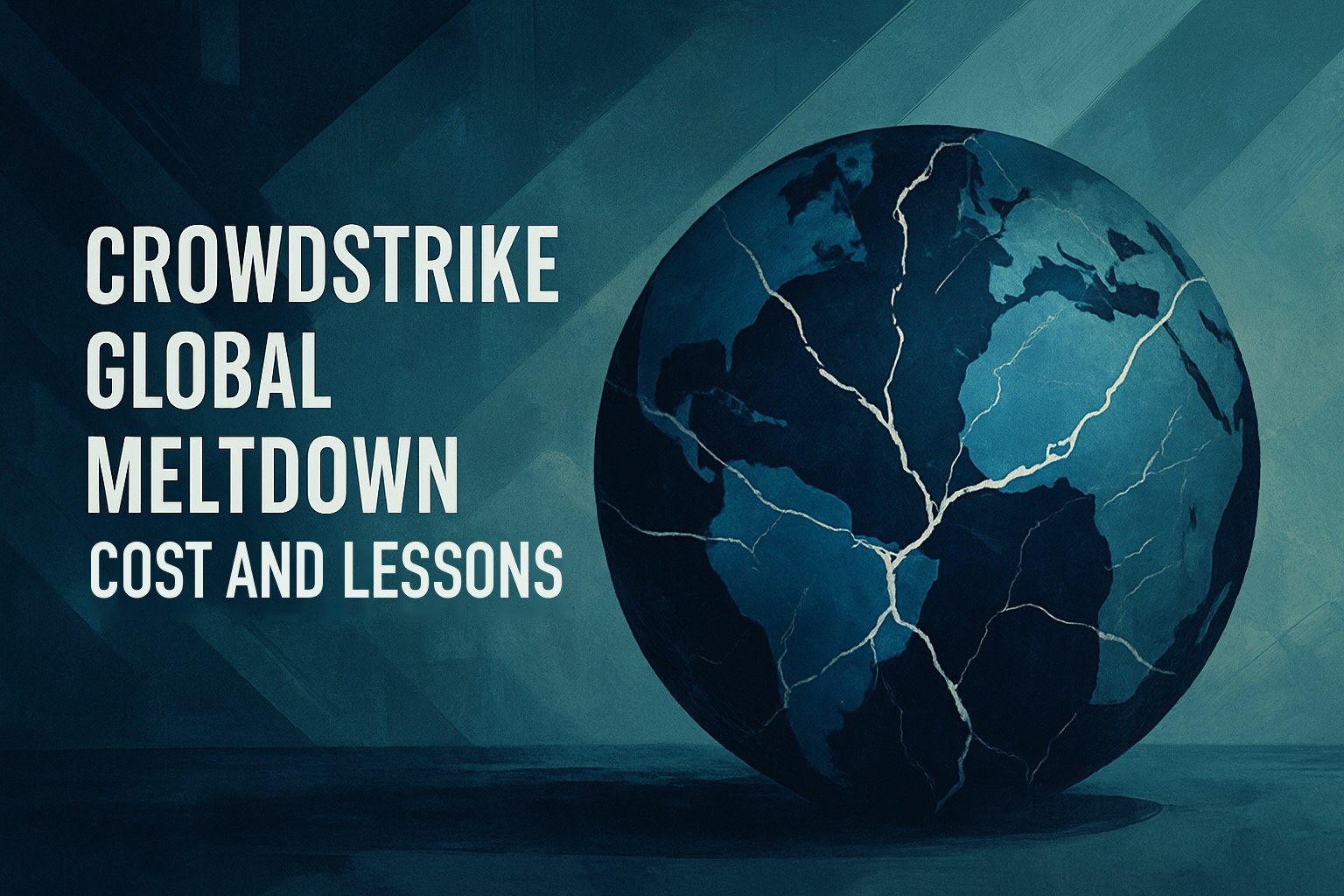 Cracked globe illustrating the July 2024 CrowdStrike global outage